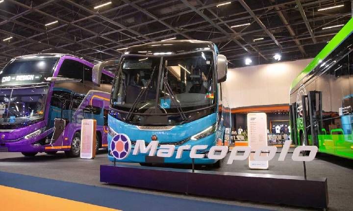 Maior expositora da Lat.Bus 2026, Marcopolo integra evolução de portfólio e pronta-entrega