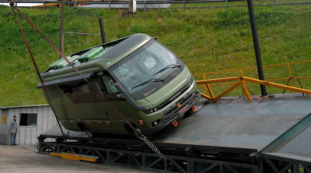 Motorhome Marcopolo realiza testes rigorosos e inéditos com o NOMADE